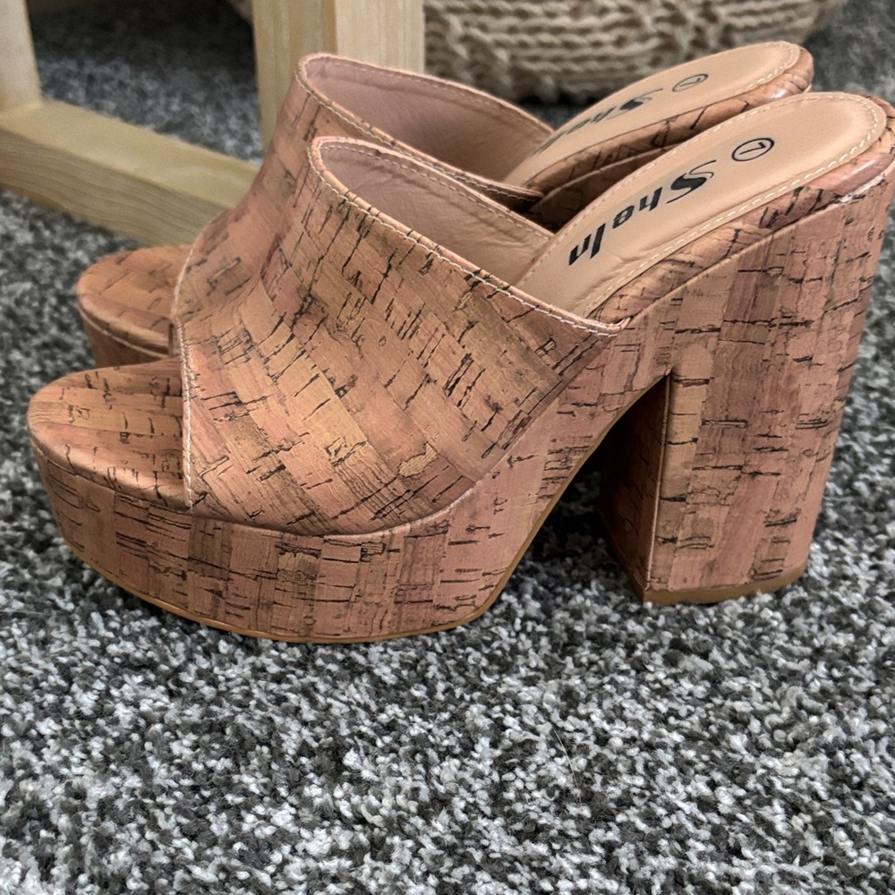 SHEIN Cork-Style Platform Heels